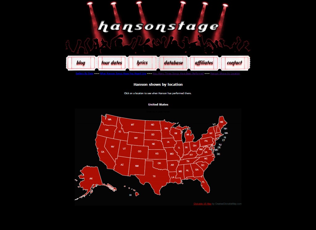 Hanson Shows By Location